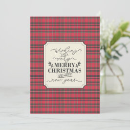 Red Scottish Traditional Typographic Christmas Julkort