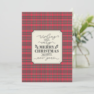 Red Scottish Traditional Typographic Christmas Julkort