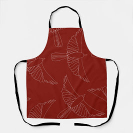 Red Scraffito Cardinal All-over Print Apron