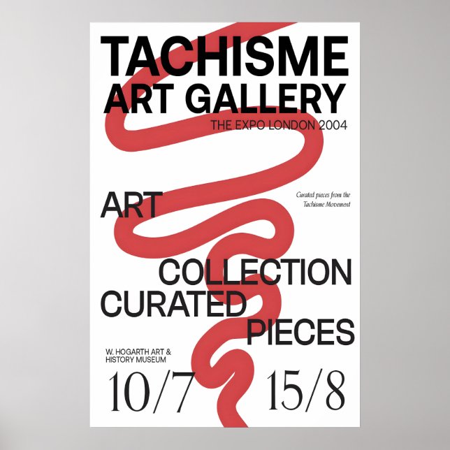 Red Scribble Tachisme Art Exhibition Poster (Framsidan)
