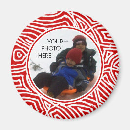 Red Scribbleprint Gräns Magnet