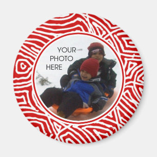 Red Scribbleprint Gräns Magnet