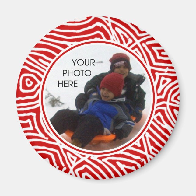 Red Scribbleprint Gräns Magnet (Framsidan)