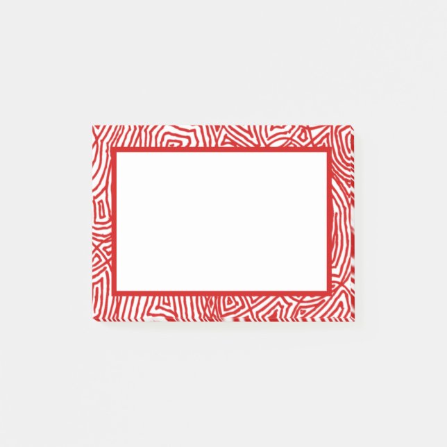Red Scribbleprint Gräns Post-it Block (Framsida)