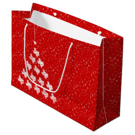 Red Scribled Texas Julgran Large Gift Bag
