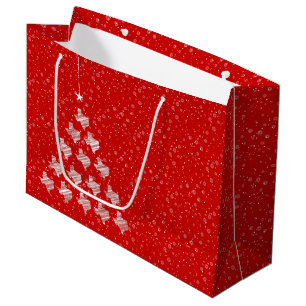 Red Scribled Texas Julgran Large Gift Bag