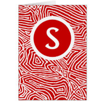 Red Scribleprint Initial