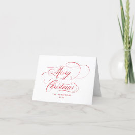 Red Script God jul Helgkort