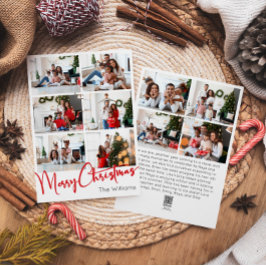 Red Script God jul Lodrät 1 Photo Julkort