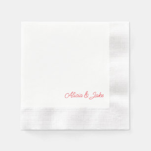 Red Script par Namn Personlig Bröllop Pappersservett