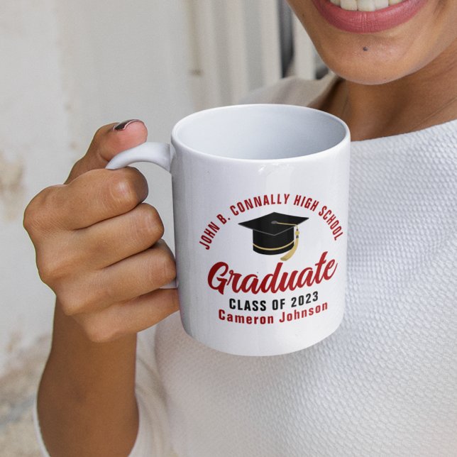 Red Script Student Anpassningsbar Studenten Gift Kaffemugg (Skapare uppladdad)