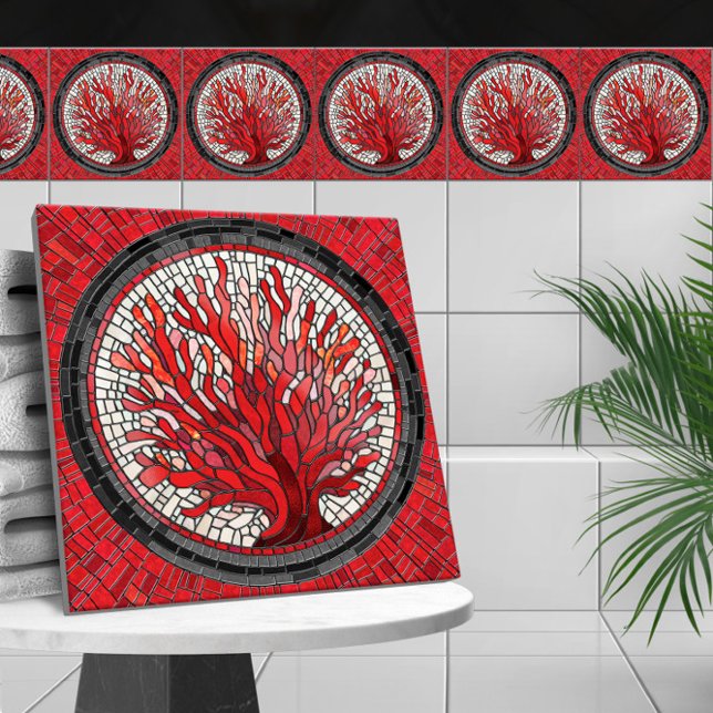 Red Sea Fläkt Coral mosaic art Kakelplatta (Skapare uppladdad)