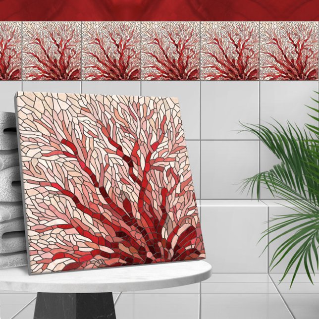 Red Sea Fläkt Coral mosaic art Kakelplatta (Skapare uppladdad)