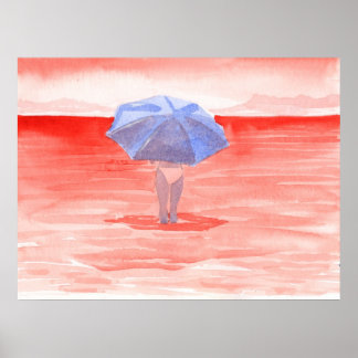 Red Sea Parbrella Poster