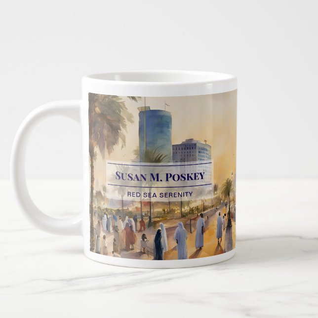 Red Sea Serenity Grande Mugg - Jeddah Corniche Jumbo Mugg (Vänster)
