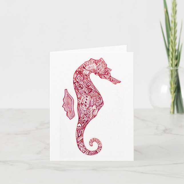 Red Seahorse Card Kort (Framsida)