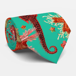 RED SEAHORSE OCH SEASTARS TURQUOISE BLUE Sea Life Slips