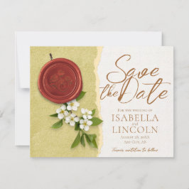Red Seal Save the Wedding Date Invitation Inbjudningar