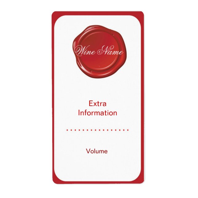 Red Seal Vin-etikett Fraktsedel (Framsidan)