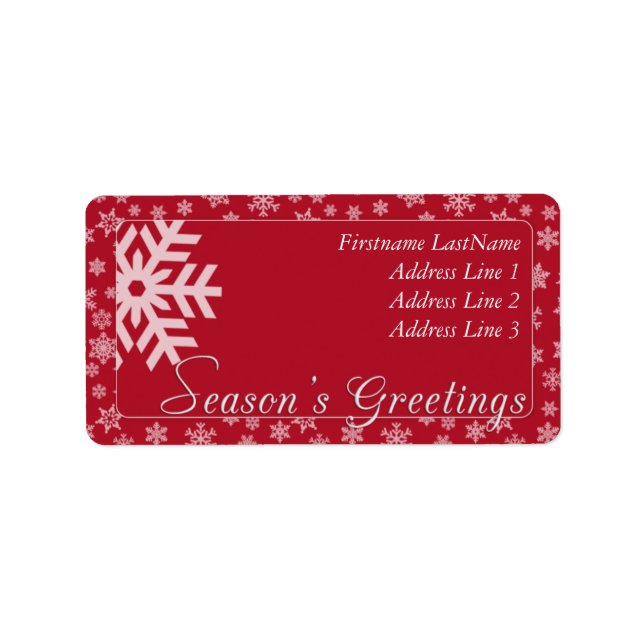 Red Season's Greetings Address Label Adressetikett (Framsidan)