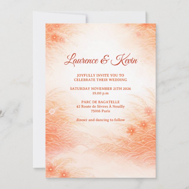 Red Seigaiha – Japanese Wedding Collection Inbjudningar (Framsida)