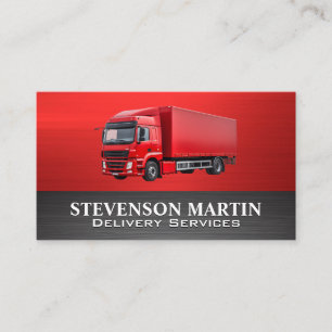 Red Semi Lastbil Leverans Visitkort