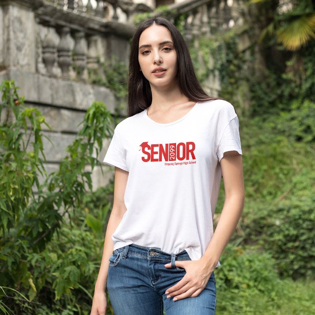Red SENIOR med Studentmössa T Shirt (Skapare uppladdad)