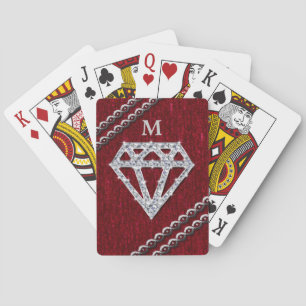 Red Sequin Diamond Shimmer Spel Kort