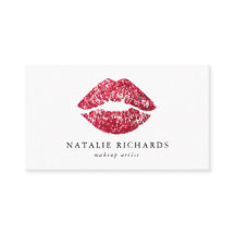 Red Sequins Glitter Läppar Makeup Artist