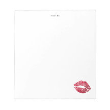 Red Sequins Glitter Läppar Personlig Anteckningsbl