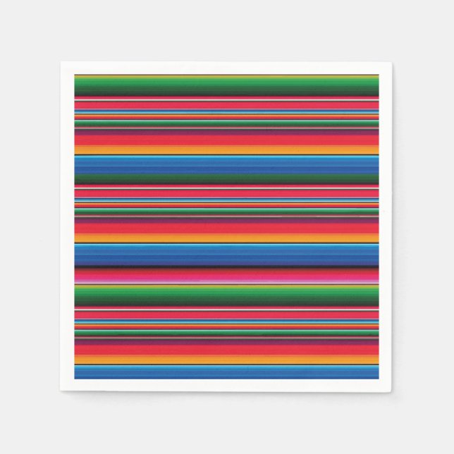 Red Serape Saltillo traditional mexican blanket Fl Pappersservett (Framsidan)