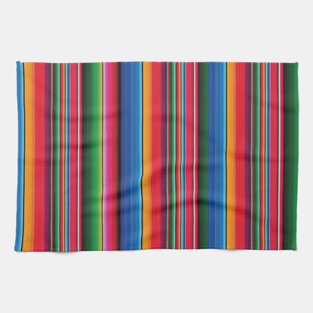 Red Serape Saltillo traditional mexican blanket Kökshandduk (Horisontell)