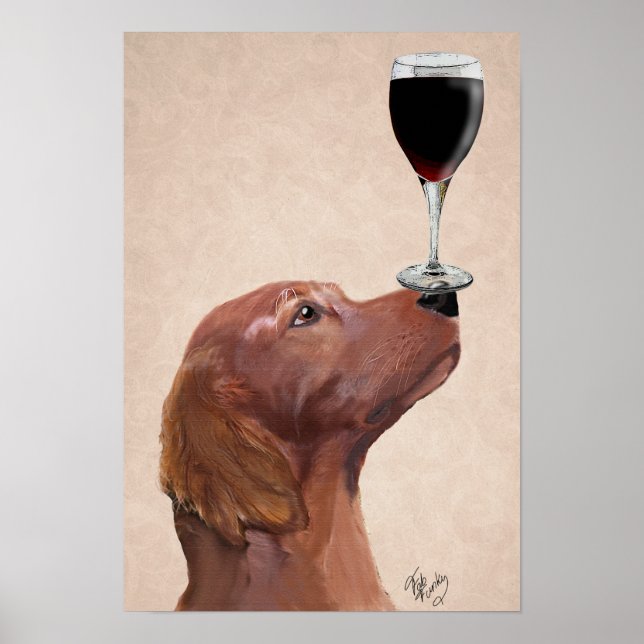 Red Setter Hund Au Vin Poster (Framsidan)