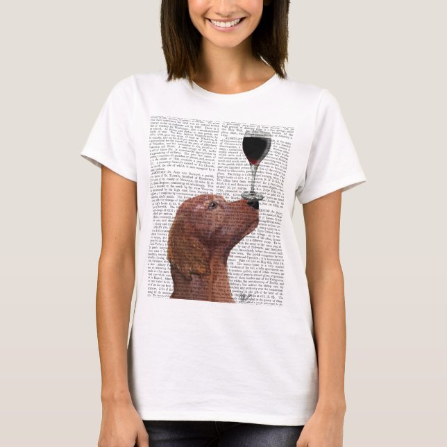 Red Setter Hund Au Vin Tee Shirt (Framsida)