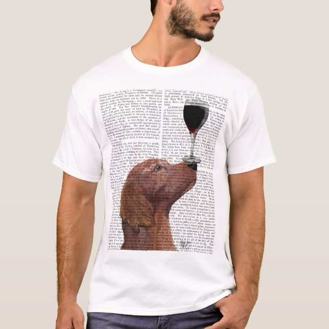Red Setter Hund Au Vin Tee Shirt (Framsida)