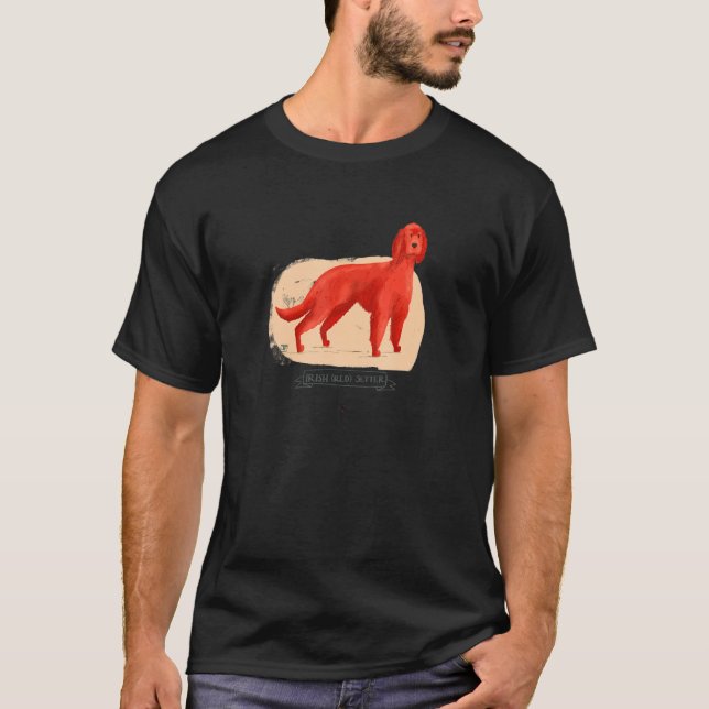 Red Setter Irish Setter Hund Illustrated T Shirt (Framsida)