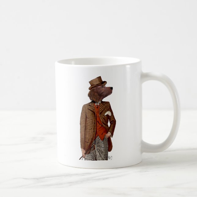 Red Setter Rider Porträtt Kaffemugg (Höger)