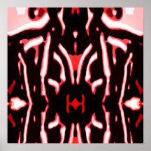 Red Shades Black White Abstrakt Modern Art Motif