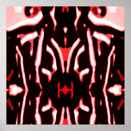 Red Shades Black White Abstrakt Modern Art Motif Poster