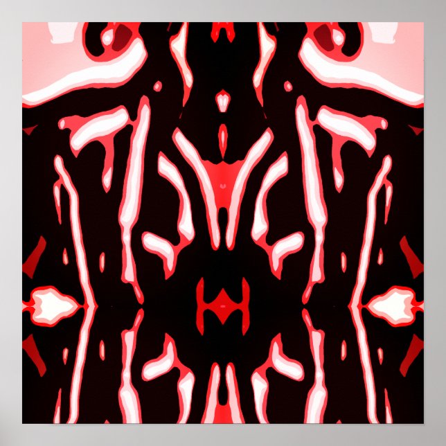 Red Shades Black White Abstrakt Modern Art Motif Poster (Framsidan)