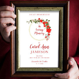 Red Shades Blommigt WAN Bröllop Loving Memory Poster