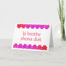Red Shamrock Irish Birthday Card Kort