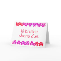 Red Shamrock Irish Birthday Card