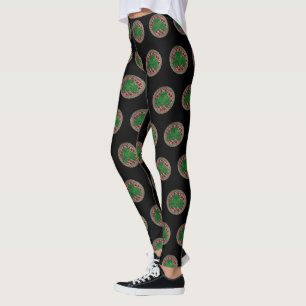 Red Shamrock on Celtic Knots Leggings