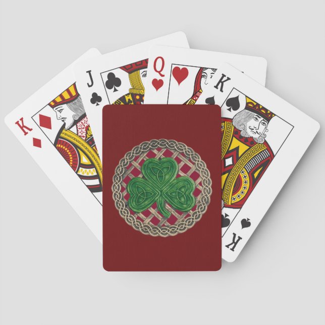 Red Shamrock på Celtic Knocking-kort Kortlek (Baksidan)