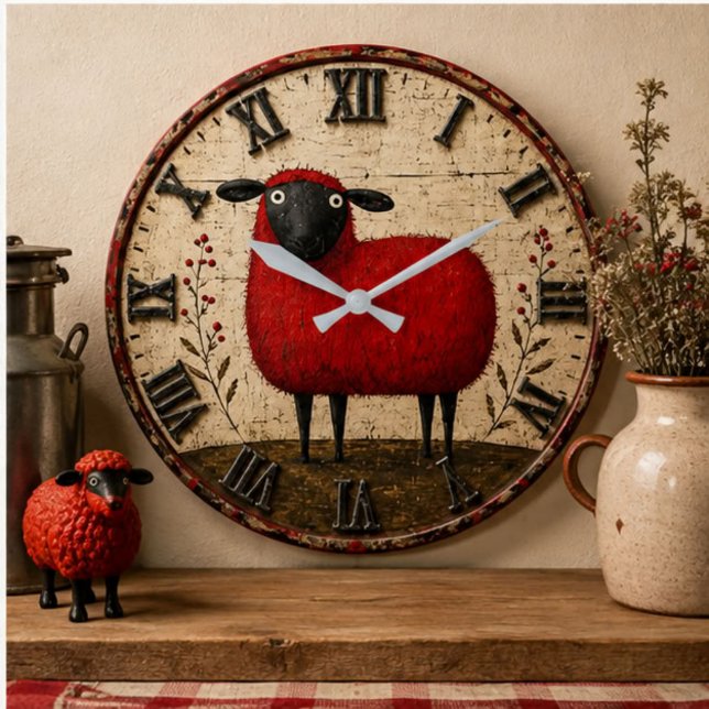 Red Sheep Stor Klocka (Skapare uppladdad)