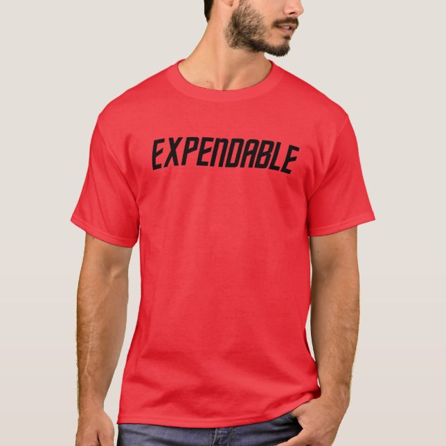 Red Shirt Expendable Science fiction T-Shirt (Framsida)