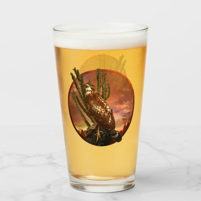 Red Shouled Hawk LAST DESERT LJUS Glaskopp (Baksida fylld)