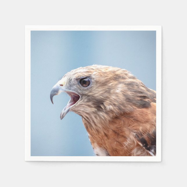 Red Shouled Hawk på sten Pappersservett (Framsidan)
