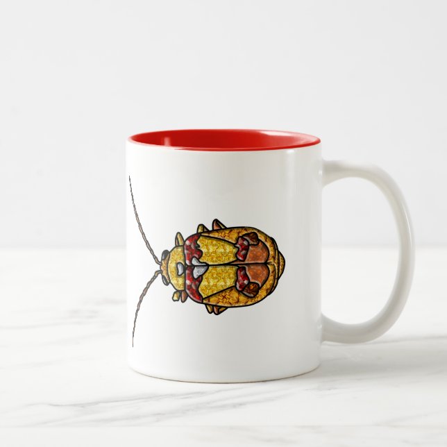 Red Shouled Löv Beetle Två-Tonad Mugg (Höger)